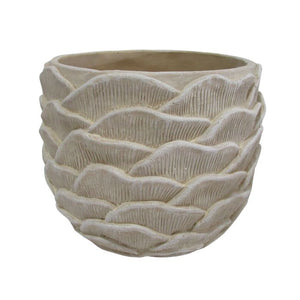 Organic Textured Planter - Cream 20x20x16cm