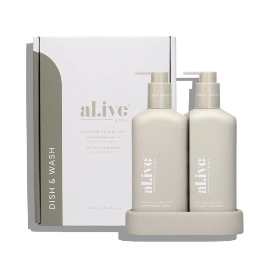 al.ive - HAND WASH & DISHWASHING LIQUID + TRAY, PREMIUM KITCHEN DUO