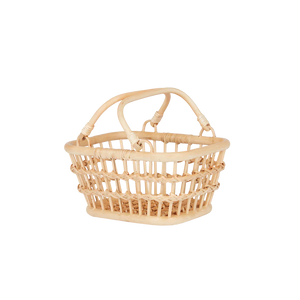 OLLI ELLA RATTAN TARRY BASKET - WHEAT