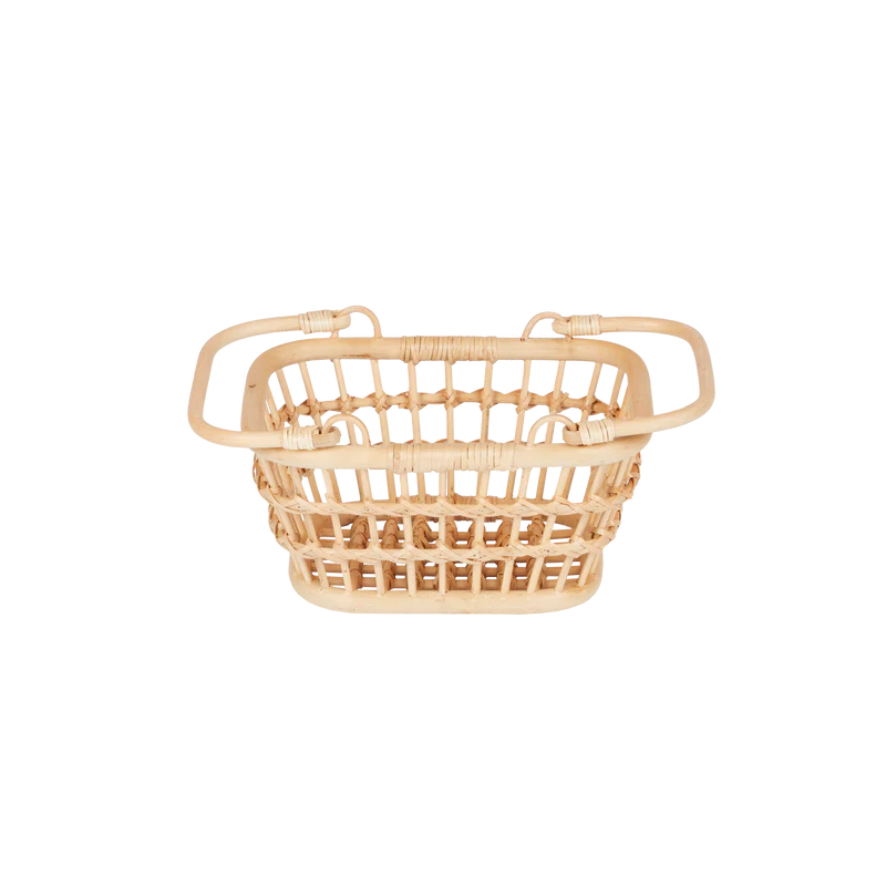 OLLI ELLA RATTAN TARRY BASKET - WHEAT