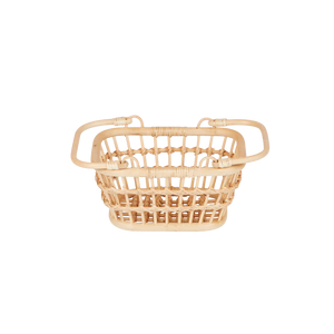 OLLI ELLA RATTAN TARRY BASKET - WHEAT