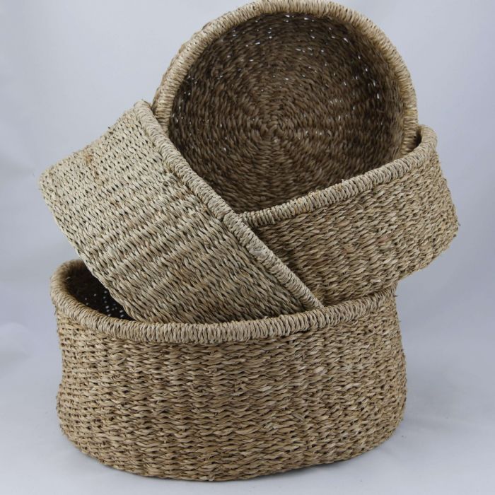 SEAGRASS LOW ROUND BASKET