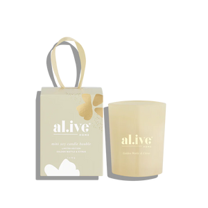 al.ive MINI SOY CANDLE BAUBLE - GOLDEN WATTLE & CITRUS