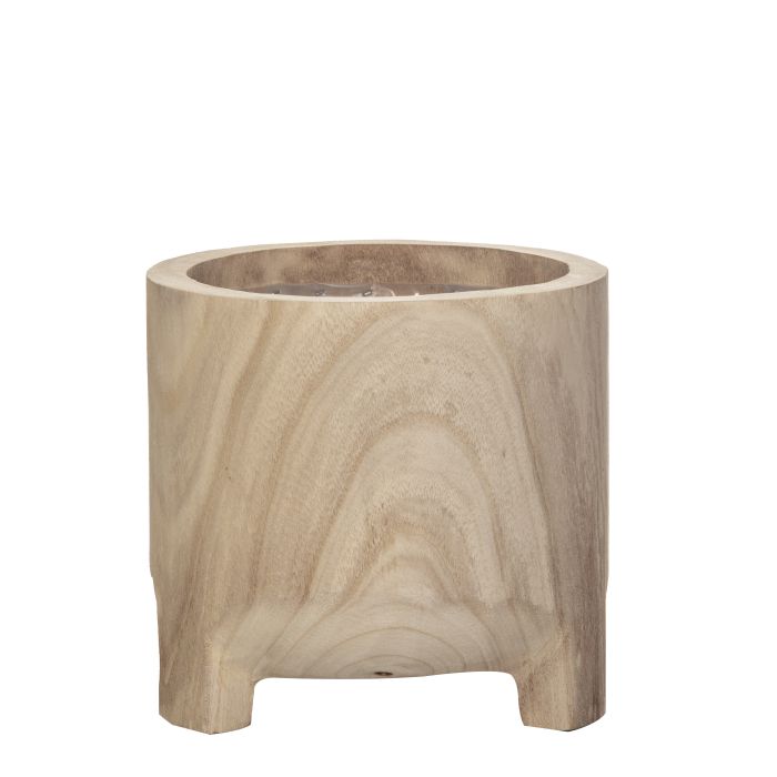 ROGUE DANSK FOOTED POT - NATURAL - 23x23x22cm