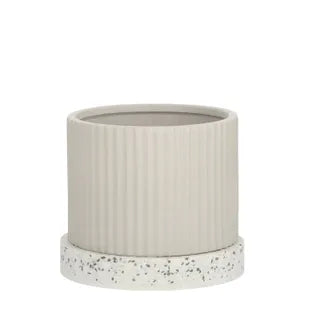 Thalia Ceramic Terra Pot White/Grey 20x17cm