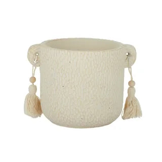 Dangle Cement Pot Ivory 18x13cm