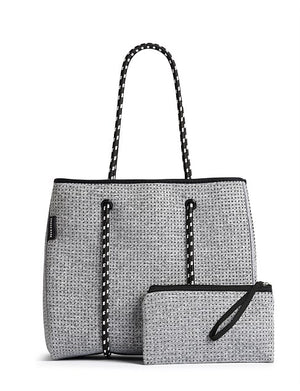 Prene Bags - The Portsea Bag (LIGHT GREY MARLE) Neoprene Tote Bag