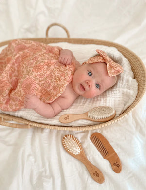 Little & Fern- Peach Blossom | Muslin Swaddle