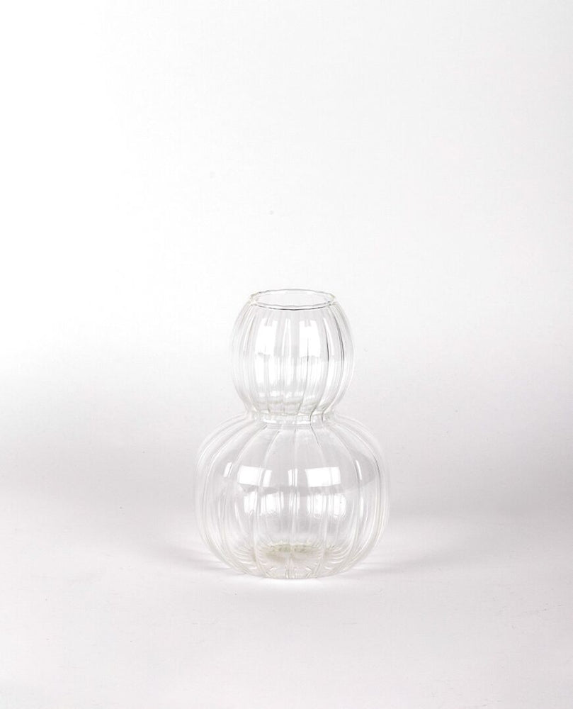 Papaya- Lucia clear glass vase - small
