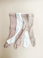 Little & Fern- Ribbed Tights | Assorted Colours
