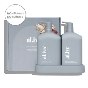 al.ive- SHAMPOO & CONDITIONER DUO + TRAY - WHITE TEA & ARGAN OIL