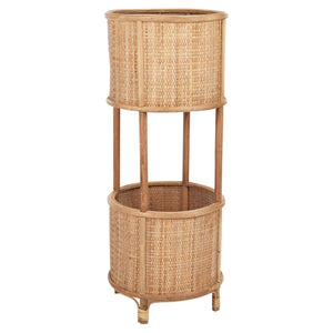 COAST TO COAST - TEULIA RATTAN DOUBLE PLANTER 35.5 x 91 cm